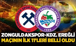 Zonguldakspor FK - Kdz. Ereğli Belediyespor maçının ilk 11'leri belli oldu