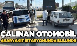 Çalınan otomobil akaryakıt istasyonunda bulundu
