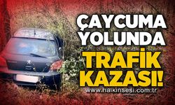 Çaycuma yolunda trafik kazası: Virajı alamadı, şarampole uçtu!