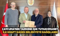 Çaycuma’nın tarihine ışık tutan emanet: İlk kraft kâğıdı belediyeye bağışlandı