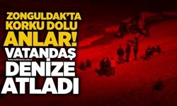 Zonguldak’ta korku dolu anlar! Vatandaş denize atladı