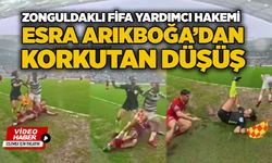 Zonguldaklı FIFA Yardımcı Hakemi Esra Arıkboğa’dan korkutan düşüş...