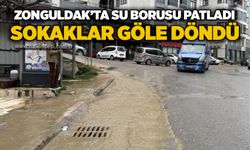 Zonguldak’ta su borusu patladı: Sokaklar göle döndü