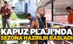 Kapuz Plajı'nda yaz sezonuna hazırlık çalışmaları başladı