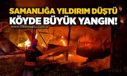 Samanlığa yıldırım düştü: Köyde büyük yangın!