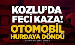 Kozlu’da feci kaza! Otomobil hurdaya döndü
