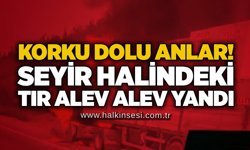 Korku dolu anlar! Seyir halindeki tır alev alev yandı