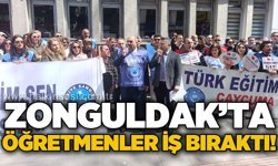 Zonguldak'ta öğretmenler iş bıraktı