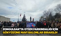 Zonguldak’ta otizm farkındalığı için gökyüzüne mavi balonlar bırakıldı