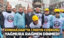 Zonguldak’ta 1 Mayıs çoşkusu yağmura rağmen dinmedi
