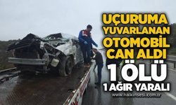 Uçuruma yuvarlanan otomobil can aldı: 1 ölü, 1 ağır yaralı