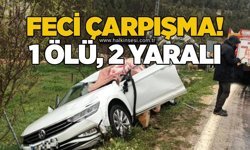 Feci çarpışma! Otomobil tırla kafa kafaya çarpıştı: 1 ölü, 2 yaralı
