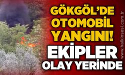 Gökgöl'de otomobil yangını: Ekipler olay yerinde!