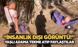 “İnsanlık dışı görüntü!” Yaşlı adama tekme atıp paylaştılar