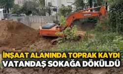İnşaat alanında heyelan: 6 katlı binanın bahçesi çöktü