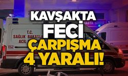 Kavşakta feci çarpışma: 4 yaralı!