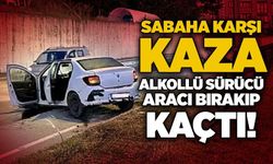 Sabaha karşı kaza: Alkollü sürücü aracı bırakıp kaçtı!