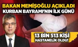 Bakan Memişoğlu açıkladı: Kurban Bayramı'nın ilk günü 13 bin 513 kişi hastanelik oldu!
