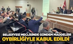 Belediyesi Meclisi’nde gündem maddeleri oybirliğiyle kabul edildi