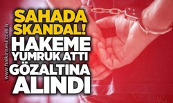 Sahada skandal! Hakeme yumruk attı, gözaltına alındı