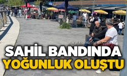 Sahil bandında yoğunluk oluştu