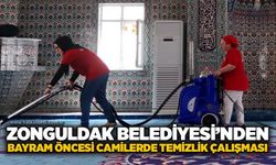 Zonguldak Belediyesi’nden bayram öncesi camilerde temizlik çalışması
