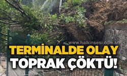 Terminalde olay! Toprak çöktü