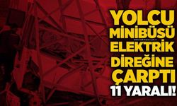 Yolcu minibüsü elektrik direğine çarptı: 11 yaralı!