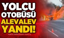 Yolcu otobüsü alev alev yandı: Facianın eşiğinden dönüldü!