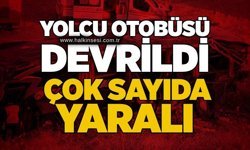 Yolcu otobüsü devrildi: Çok sayıda yaralı