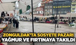 Zonguldak’ta sosyete pazarı yağmur ve fırtınaya takıldı