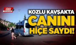 Kozlu kavşakta canını hiçe saydı!