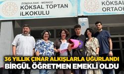 36 yıllık çınar alkışlarla uğurlandı: Birgül öğretmen emekli oldu