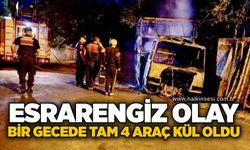 Esrarengiz olay: Bir gecede tam 4 araç kül oldu