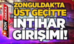 Zonguldak’ta üst geçitte intihar girişimi!