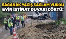 Sağanak yağış sağlam vurdu: Evin istinat duvarı çöktü!