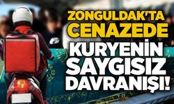 Zonguldak'ta cenazede kuryenin saygısız davranışı!