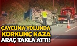 Çaycuma yolunda korkunç kaza: Araç takla attı!