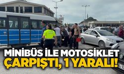 Minibüs ile motosiklet çarpıştı: 1 yaralı!