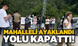 Mahalleli ayaklandı, yolu trafiğe kapattı!