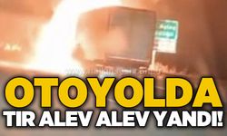 Otoyolda tır alev alev yandı: İtfaiye ekipleri müdahale etti!