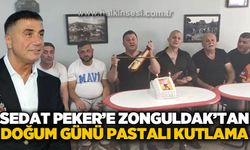 Zonguldak'ta Sedat Peker için doğum günü pastalı kutlama