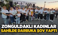 Zonguldak'ın Kurtuluş coşkusuna 55 kadınlık darbuka grubu damga vurdu