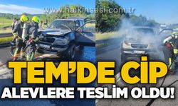 TEM'de cip alevlere teslim oldu