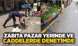 Zabıta pazar yerinde ve caddelerde denetimde
