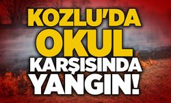 Kozlu'da okul karşısında yangın!