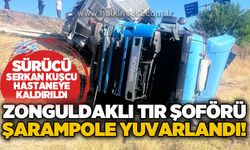 Zonguldaklı tır sürücüsü şarampole yuvarlandı, hastaneye kaldırıldı!