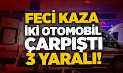 Feci kaza: İki otomobil çarpıştı, 3 yaralı!