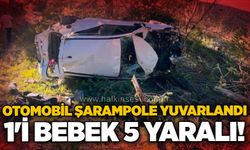 Otomobil şarampole yuvarlandı: 1’i bebek 5 yaralı!