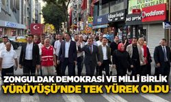 Zonguldak Demokrasi ve Millî Birlik Yürüyüşü'nde tek yürek oldu